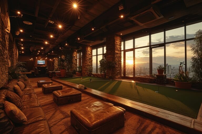 indoor fairway golf course professional photography
